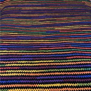 Multicolor Striped Heart Crochet Blanket